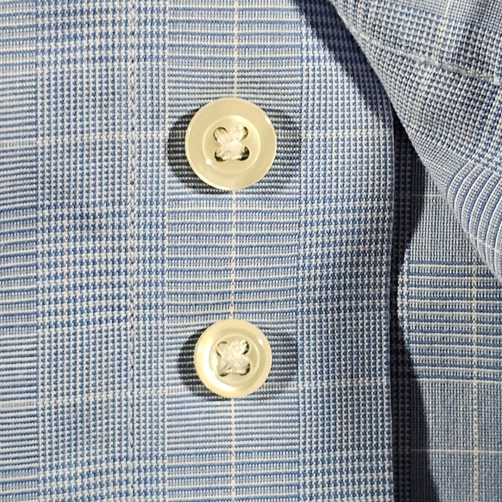 Brooks Brothers Shirt Mens 17.5 34/35 Blue Glen Plaid Traditional Fit Non-Iron - Picture 9 of 11